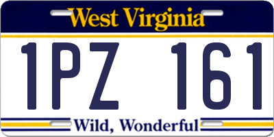 WV license plate 1PZ161