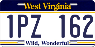 WV license plate 1PZ162