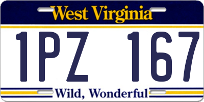 WV license plate 1PZ167