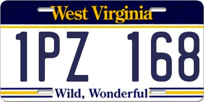 WV license plate 1PZ168