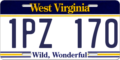 WV license plate 1PZ170
