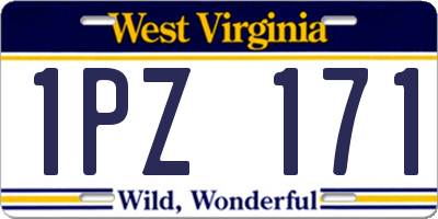 WV license plate 1PZ171