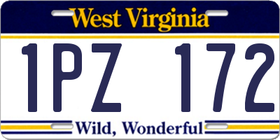 WV license plate 1PZ172