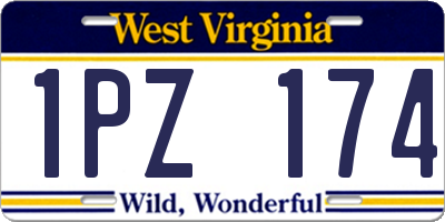 WV license plate 1PZ174