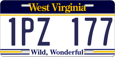 WV license plate 1PZ177