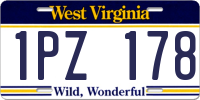 WV license plate 1PZ178