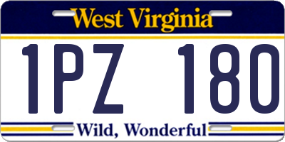 WV license plate 1PZ180
