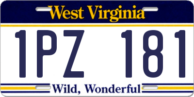 WV license plate 1PZ181
