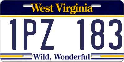 WV license plate 1PZ183