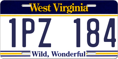 WV license plate 1PZ184