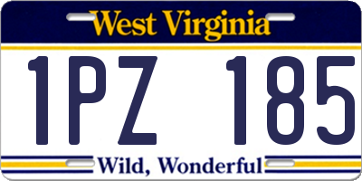 WV license plate 1PZ185