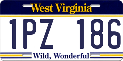 WV license plate 1PZ186