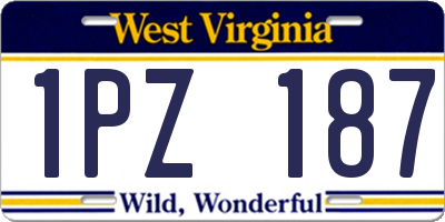 WV license plate 1PZ187