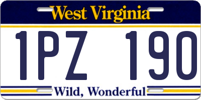 WV license plate 1PZ190