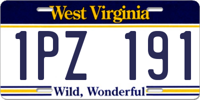 WV license plate 1PZ191