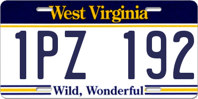 WV license plate 1PZ192