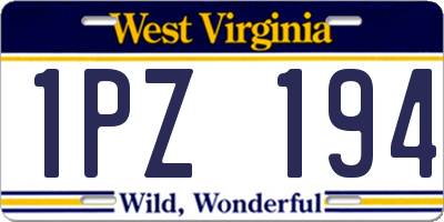 WV license plate 1PZ194