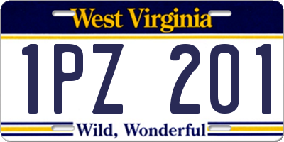 WV license plate 1PZ201