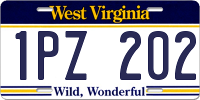 WV license plate 1PZ202