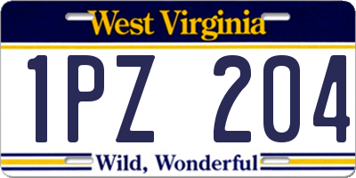 WV license plate 1PZ204