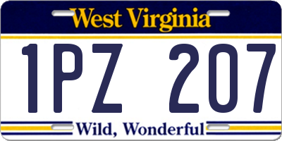 WV license plate 1PZ207