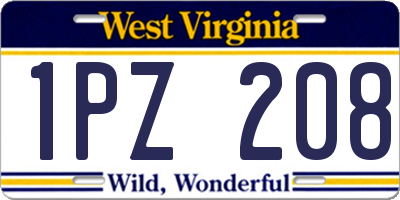 WV license plate 1PZ208