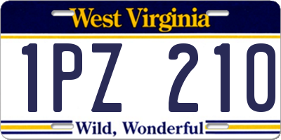 WV license plate 1PZ210