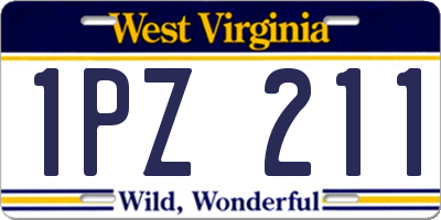 WV license plate 1PZ211