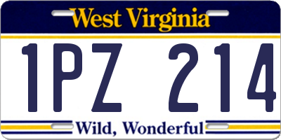 WV license plate 1PZ214