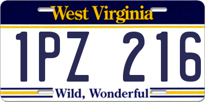 WV license plate 1PZ216