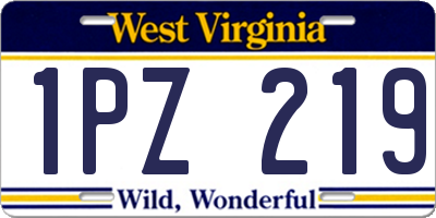 WV license plate 1PZ219
