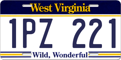 WV license plate 1PZ221