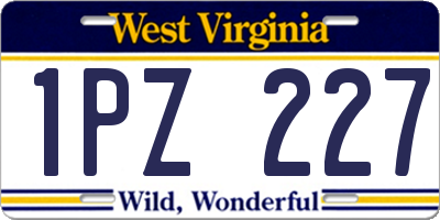 WV license plate 1PZ227