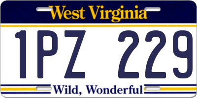 WV license plate 1PZ229
