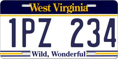 WV license plate 1PZ234