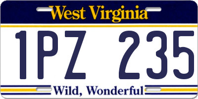 WV license plate 1PZ235