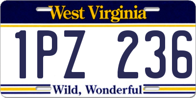 WV license plate 1PZ236