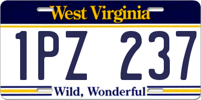 WV license plate 1PZ237