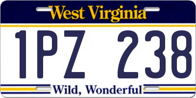 WV license plate 1PZ238