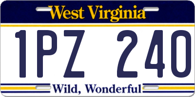 WV license plate 1PZ240