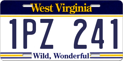 WV license plate 1PZ241