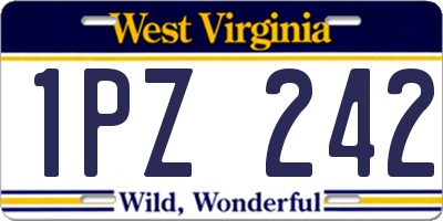 WV license plate 1PZ242