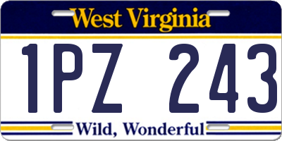 WV license plate 1PZ243