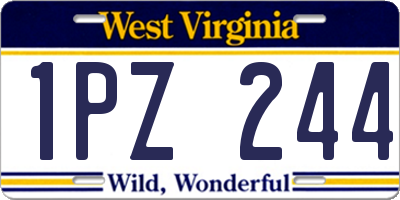 WV license plate 1PZ244