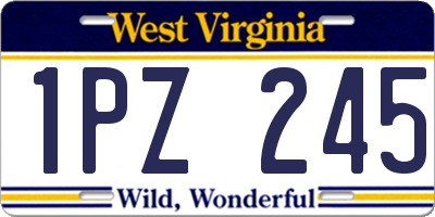 WV license plate 1PZ245