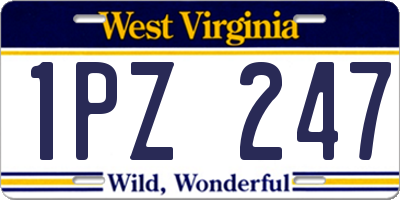 WV license plate 1PZ247