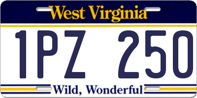 WV license plate 1PZ250