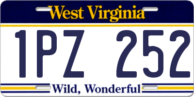 WV license plate 1PZ252