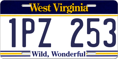 WV license plate 1PZ253