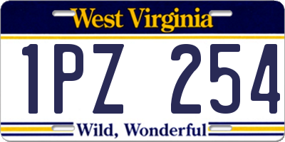 WV license plate 1PZ254
